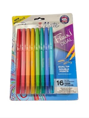 Paper Mate Flair Dual Tip Assorted Colors Felt Tip Pens - 16 Pack